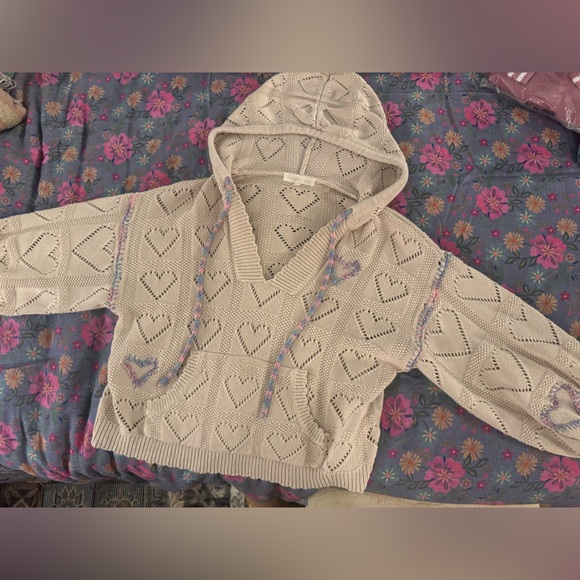 LoveShackFancy Toro V-Neck Hoodie Sweater - Picture 2 of 8